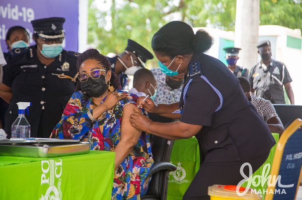 Lordina Mahama takes COVID-19 Vaccine
