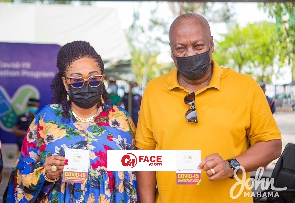 Mahama and Lordina take COVID-19 Vaccine