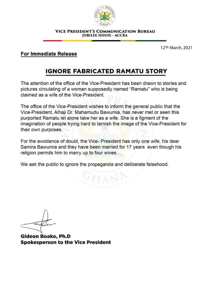 Press statement on Ramatu