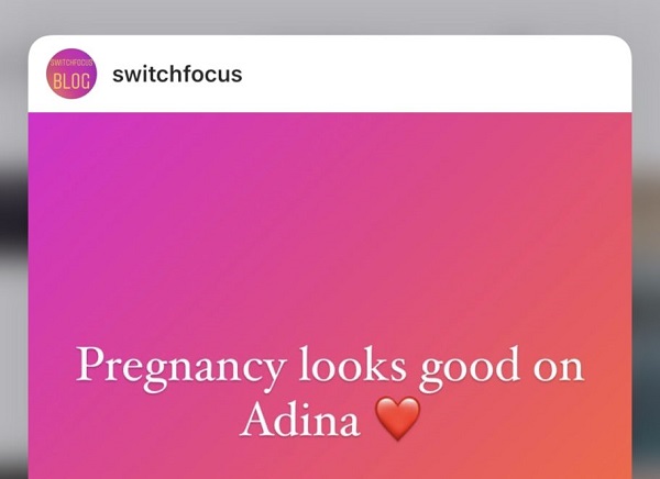 Adina is pregnant